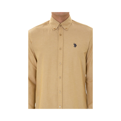 Men's Mustard Long-Sleeve Basic Shirt