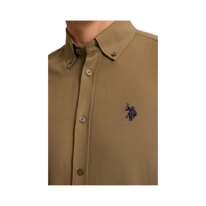 Slim Fit Long-Sleeve Basic Shirt