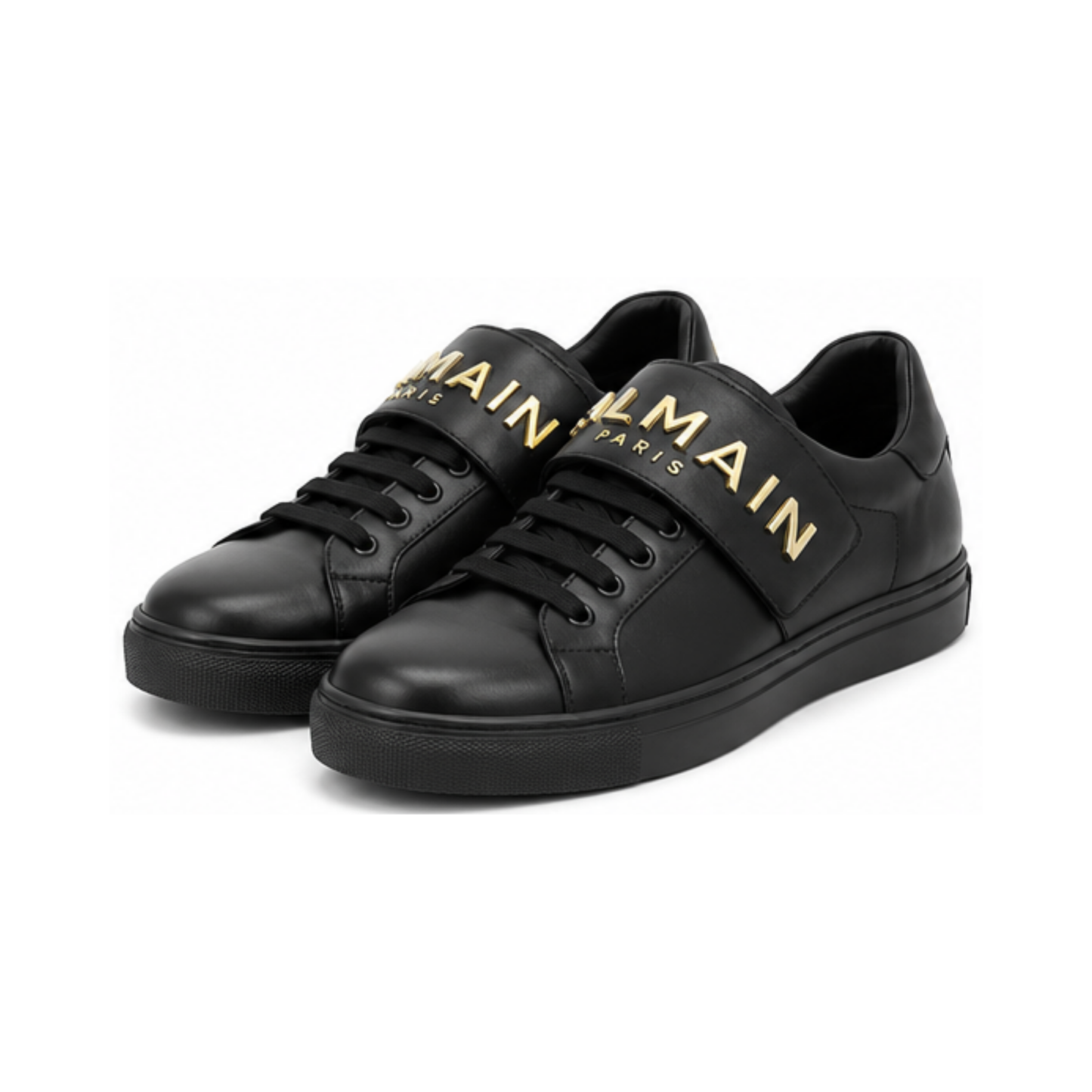 Black Sneakers with Golden Logo