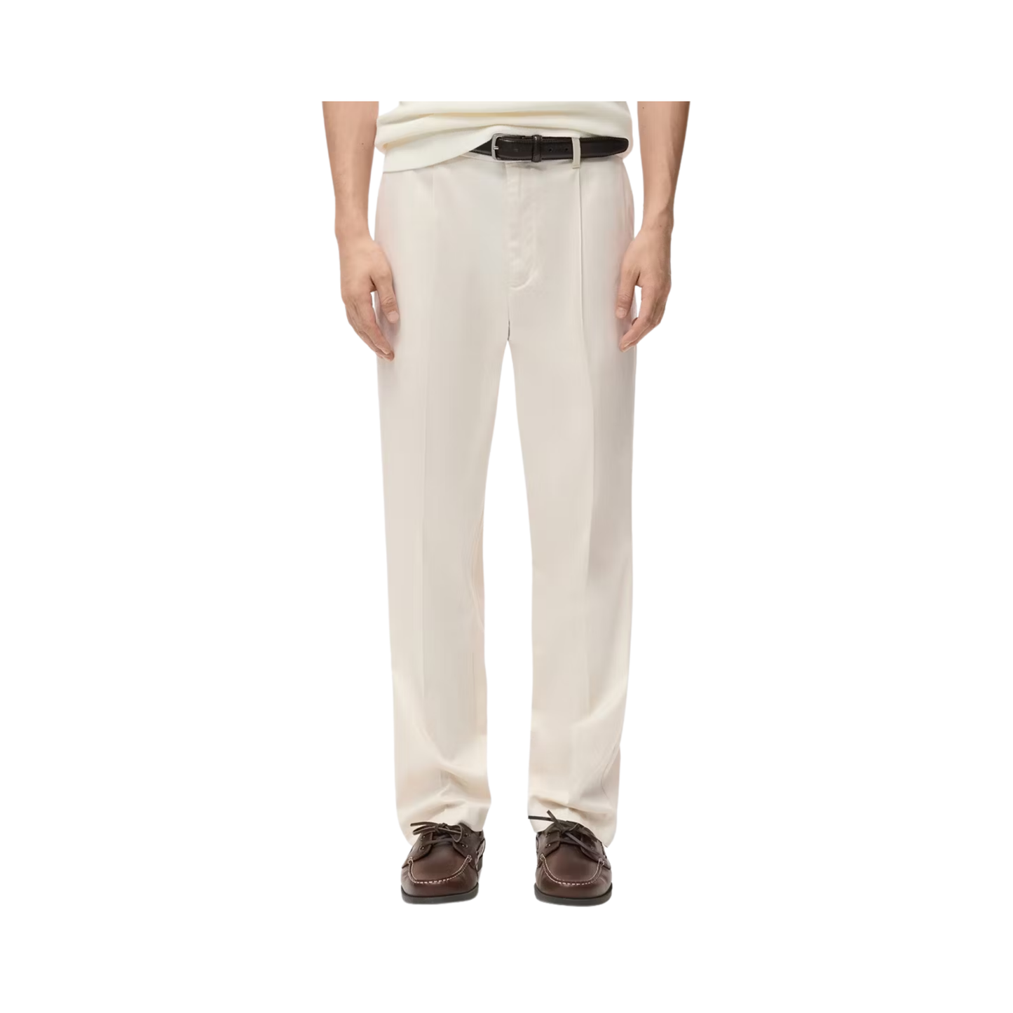 Regular-Fit Pleated Flowy Trousers