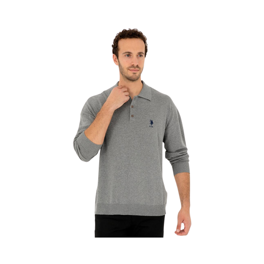 Grey Melange Basic Sweater