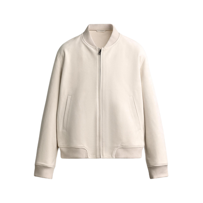 Faux Suede Bomber Jacket