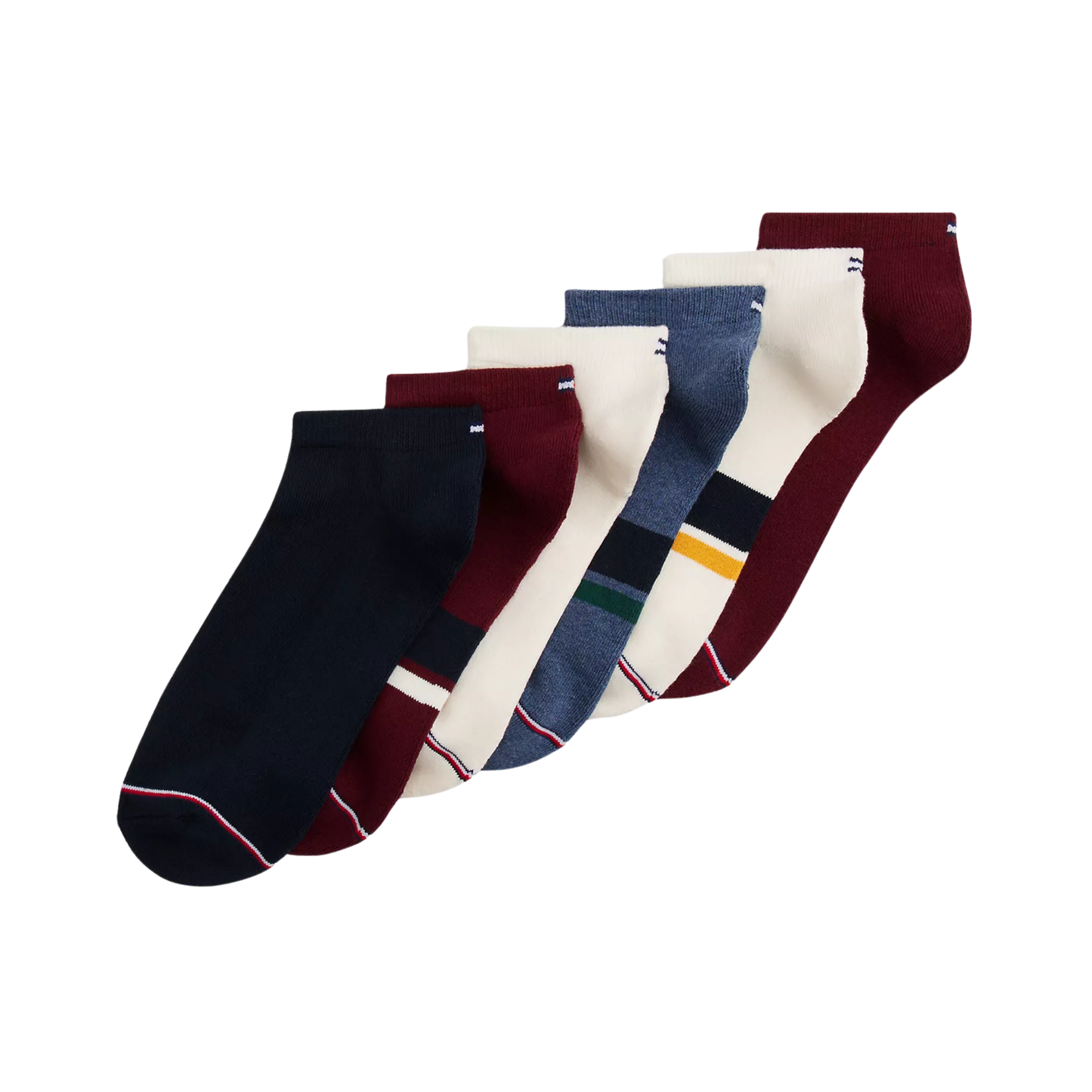 Stripe-Solid Athletic Ankle Sock 6-Pack