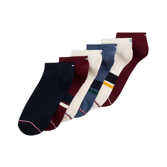 Stripe-Solid Athletic Ankle Sock 6-Pack