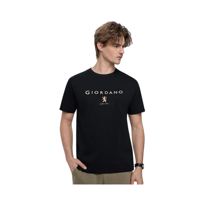 Cotton Crew Neck Signature Print Tee
