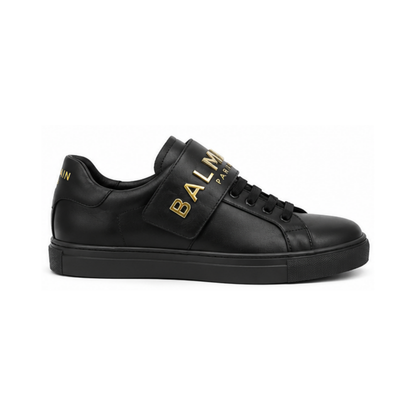 Black Sneakers with Golden Logo