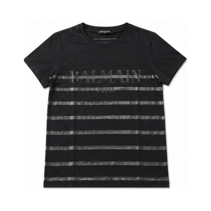 Black T-Shirt with Black Stripes