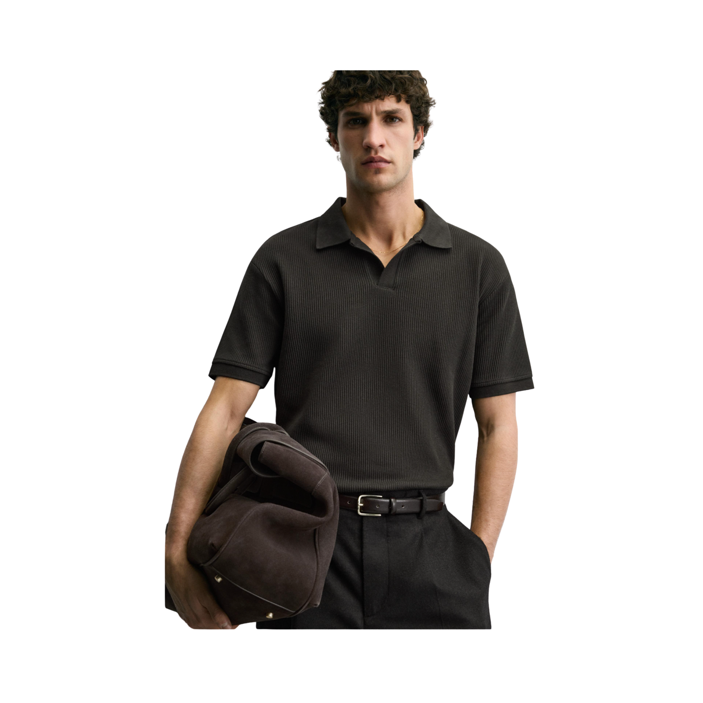 Vertical Texture Polo Shirt